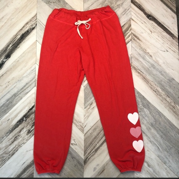 Sundry Pants - ❤️❤️ Sundry Red Love Heart Sweatpant